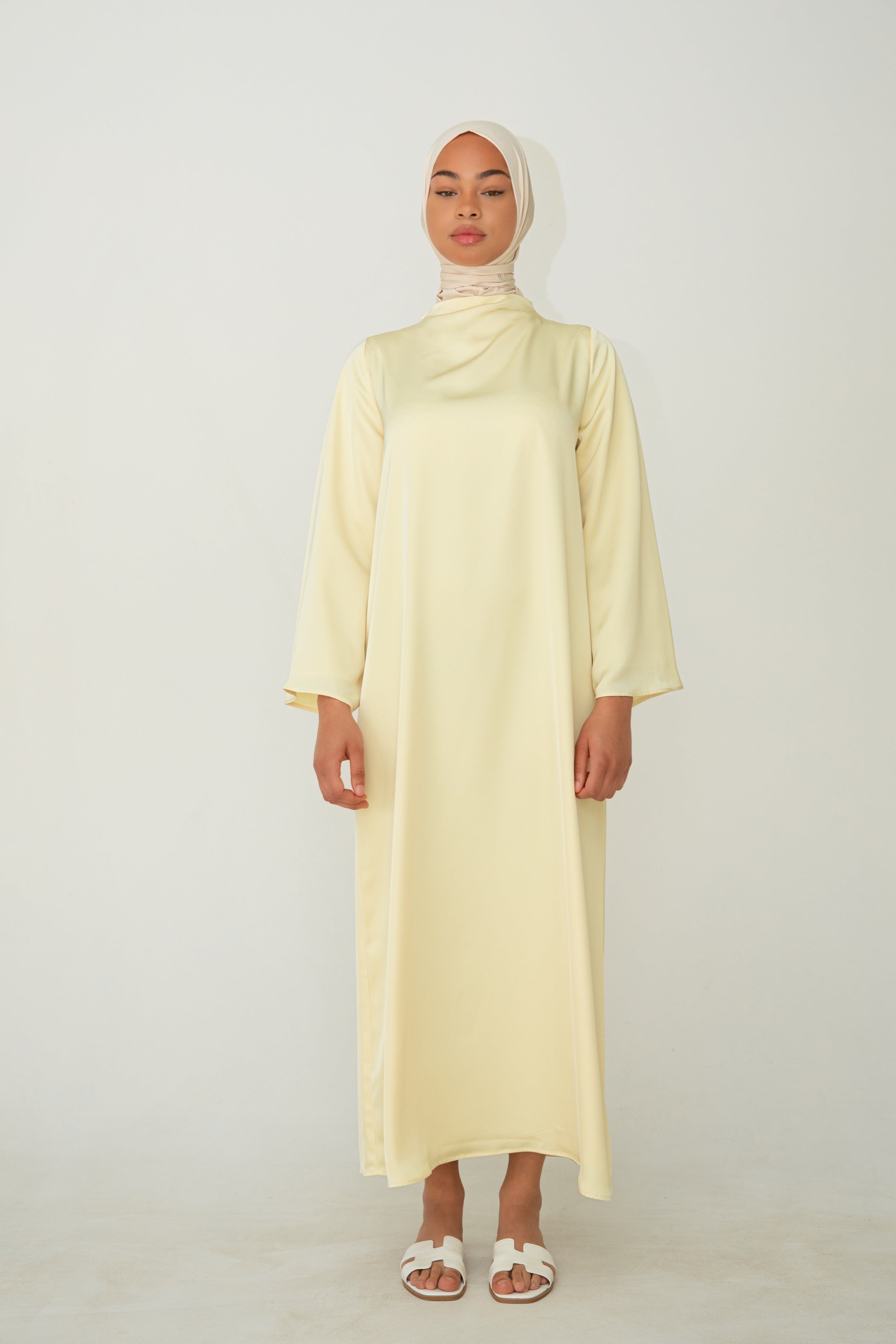 Satin Dress - Butter Cup